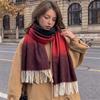 Fashion Ombre Gradient Tassel Scarf Women Soft Imitation Cashmere Shawl Warm Winter Neck Wrap City Streetwear Lady Fashion Gift