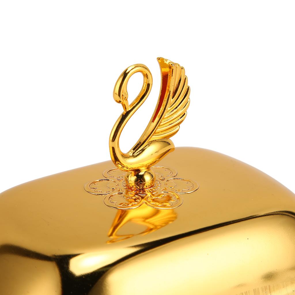Gold Fruit Tray European   Metal Fruit Plate Table Decoration with Lid for Snacks Candies Desserts