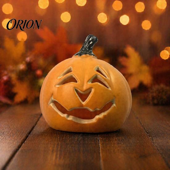 Halloween Atmosphere Light Creepy Pumpkin Light, Jack-O-Lantern Decoration, Scary Warm Glow Lamp Hollow for Indoor Outdoor Holiday Parties Smiling