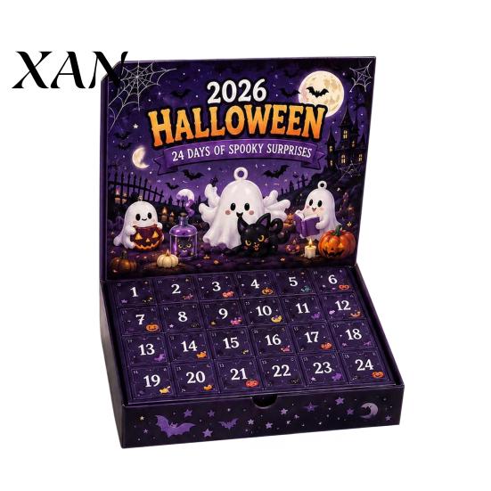 Halloween Advent Calendar 2026, 24 Day Ghost Countdown with Spooky Season Desk Decorations Collectible Figures, Gifts for Kids Boys Girls, Party