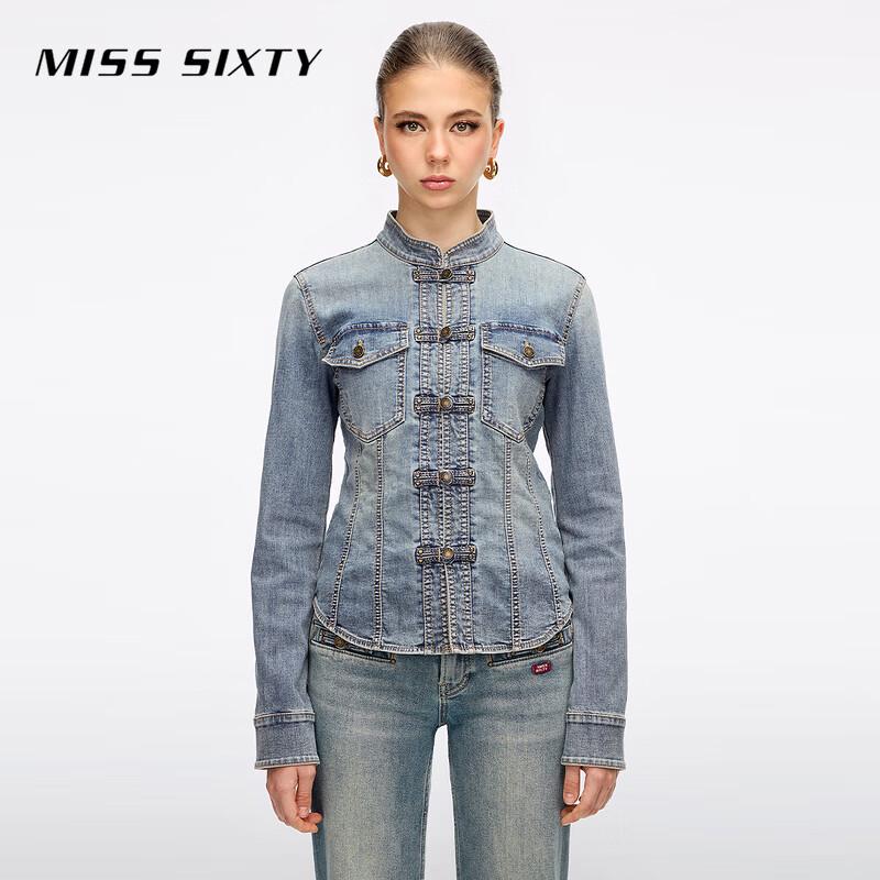 MISS SIXTY Весна 2026 Ретро Стирка Деним Рубашка S