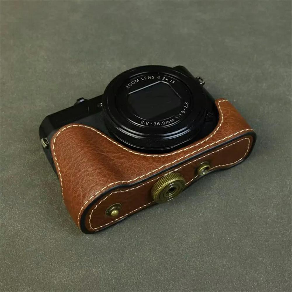 For Canon PowerShot G7 X Mark III/Mark II Camera Case Buffalo Texture Leather Protective Cover Without Battery Opening