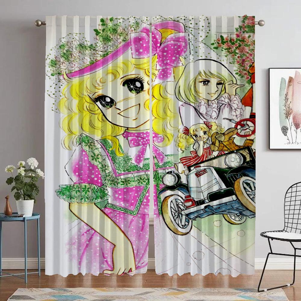 Halloween Dekoration Godis Godis Köksgardiner för Kameraskärmar Avdelare Eleganta Rumsgardiner 2 Stycken Fönstergardin Hem