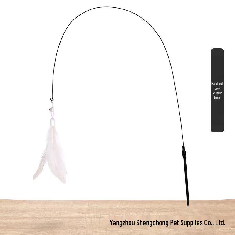 Katzenangel mit starkem Saugfuß, Feder und Glöckchen zur Selbstbeschäftigung und gegen Langeweile.