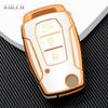 TPU Car Flip Key Case Cover Shell Fob For Ssangyong Kyron 2 Sanka Actyon Korando Tivoli 3 Buttons Key Protective Holder Keychain