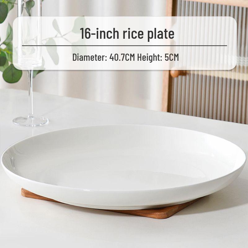 6-piece White Porcelain Deep Dinner Plate Set, 6-inch
