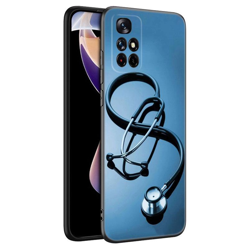 Arzt Krankenschwester Gesundheit Handyhülle für Xiaomi Redmi Note 7 8 9 10 Lite 11 11E 11T 12 Pro 11S 4G 10T 5G 8T 9S 10S TPU Schwarze Hülle