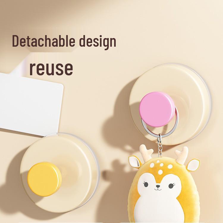 Strong Adhesive No-Drill Suction Cup Hook for Towel and Clothes Storage Behind Doors