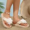 Fashionable Floral Decor Women's Flip Flops EVA Sole Lightweight Flat Sandals Woman 2025 Summer Comfort Non Slip Beach Slippers