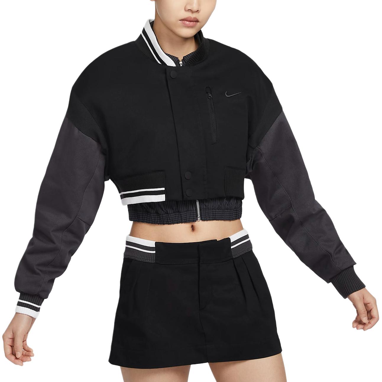 

Nike Sportswear Destroyer Short Casual Color Block Long Sleeve Jacket Women Jackets Black Coal-Black FN2315-010 M