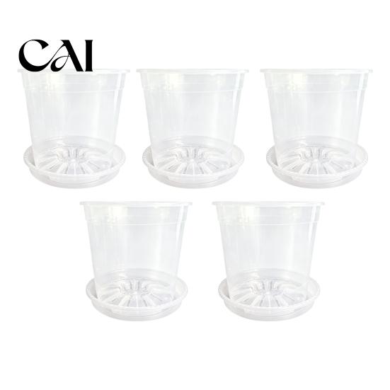 Orchid Pots with Ventilation Holes Clear Plastic Pot Saucer, Plant Lightweight Seedings Starting Trays Drainage Holes, Ventilated Flower for