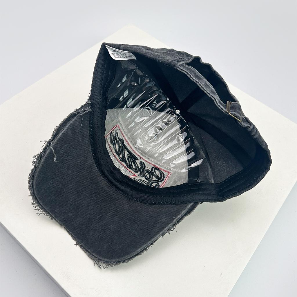 New Unisex Retro Patch Letter Embroidery Baseball Hats Sunshade Korean Versatile Distress Peaked Caps Personal Fashion Street