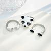 3 stk/sett Panda Ringsett Tegneserie Panda Hender Ben Stabling Knokkelringer Fargetilpasset Dyr Justerbar Åpen Ring Smykker