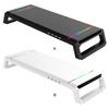 4USB PC Monitor Stand 7-color RGB light strip Monitor Arm Storage Space Bar Laptop Monitor Stand With USB Charging
