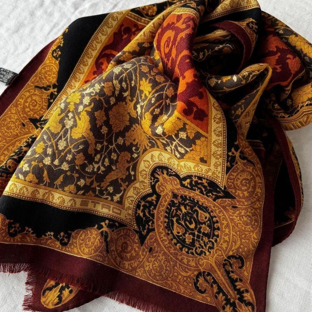 Used Etro Luxurious Gorgeous Color Stole Black Brown