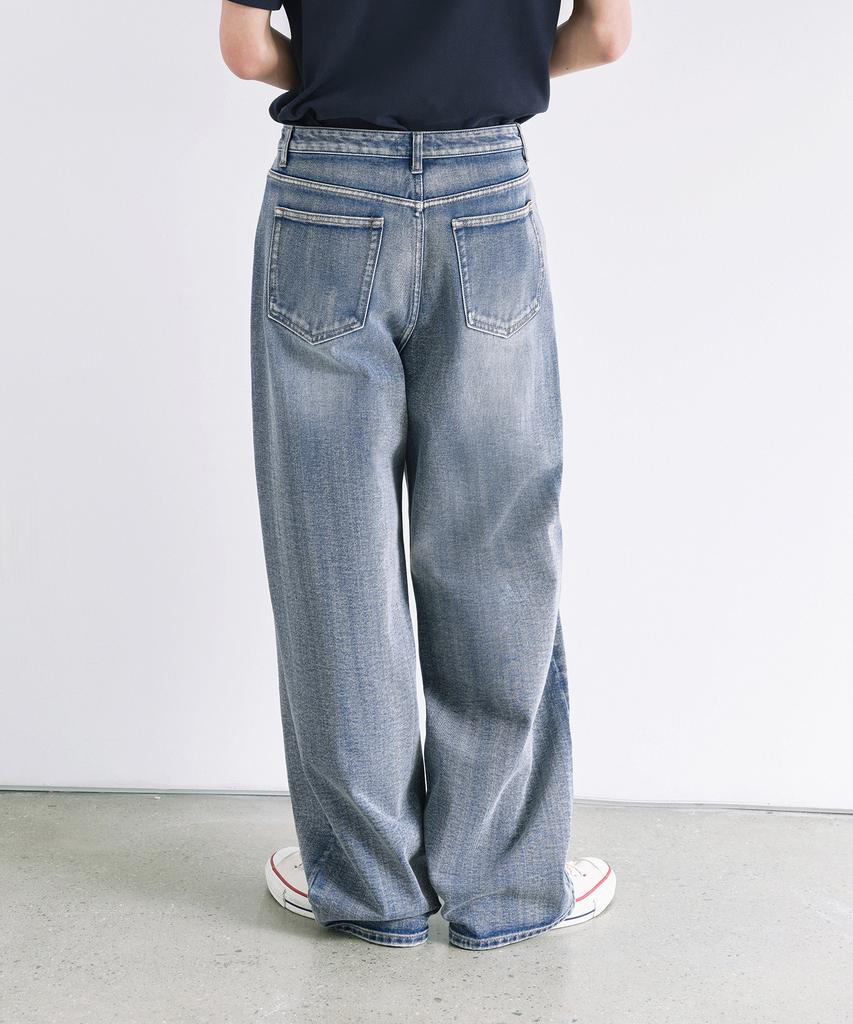 Musinsa Standard Scrub Washed Wide Denim Pants [Light Indigo]