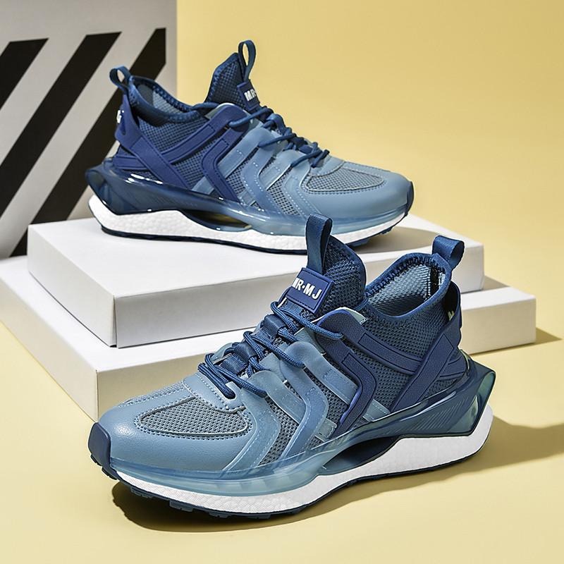 

2023 Tide Shoes Новые универсальные дышащие удобные взрывные туфли Мужская обувь Спортивные кроссовки 39-44 45 синий