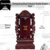 Ancestor Temple Solid Wood Camphor Plaque Memorial Tablet Altar with Lotus Position Frame