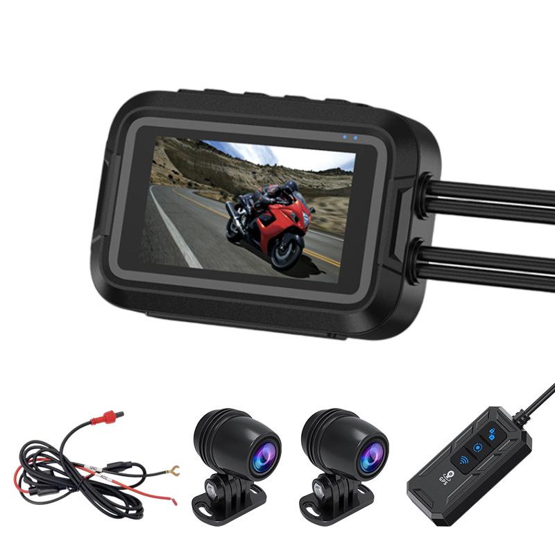 Motorcycle Dual HD1080P DVR: Front & Rear Recording, Waterproof, WiFi-Enabled, GPS Tracking