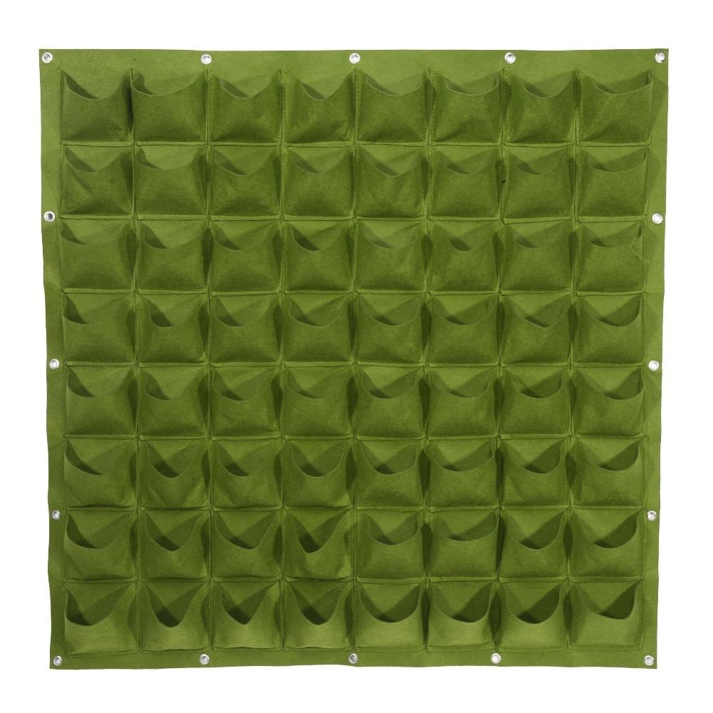 

64 Pockets Plant Bag 100*100cm Grow Bag Durable Wall Plant Bags Flower and Vegetable Planting зелёный