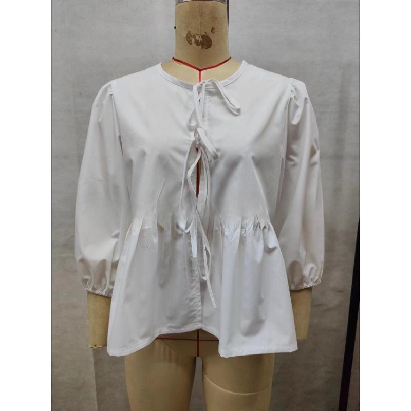 Women's Summer New Sweet Casual Lace Up Striped Top