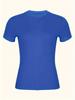 Women's Slimming Stretch Round Neck T-Shirt: Solid, Short Sleeve, Versatile Casual Top