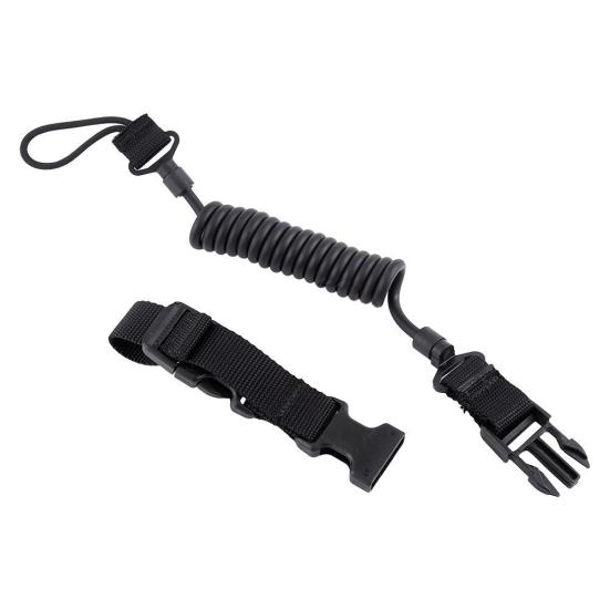 150cm Military Tactical Nylon Elastic Quick Release Pistol Sling Spring Lanyard