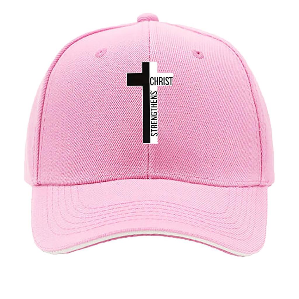 Unisexs Stylish Adjustable Baseball Cap with Cross Letter Print Breathable for Outdoor Activitie Sandwich Baseball Cap
