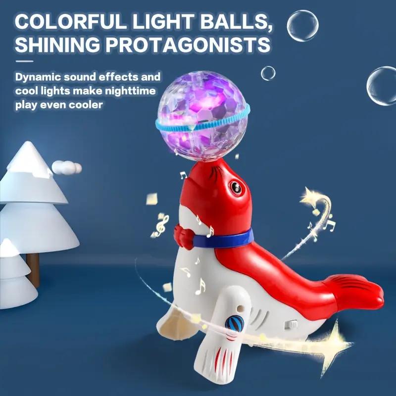Vibrant Interactive Sea Lion Toy With Color Changing Lights, Soothing Music Realistic Sounds Perfect For Birthday Gifts, Holiday Presents, Christmas