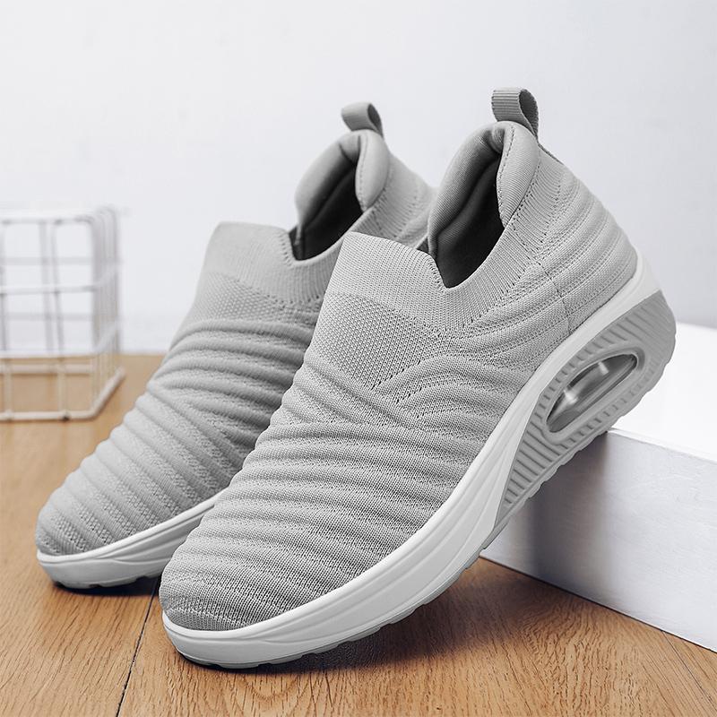 Women Walking Shoes Air Cushion Non Slip Orthopedic Shoes Ladies Platform Mules Breathable Wedge Female Sneakers 2025 Size 42