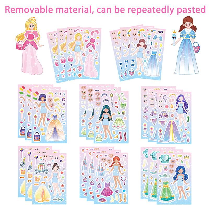 8 Stuks/Set Doe-het-zelf Stickers Puzzel Gezicht Verwisselende Stickers Dier Assembleerspel Montessori Cognitie Educatief Speelgoed Voor Kinderen Kinderen
