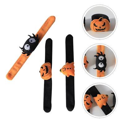 3 Stück Halloween Ring Schnapparmbänder Kürbis Armbänder Spinne Slap Party Dekorationen für Erwachsene Geist Kind