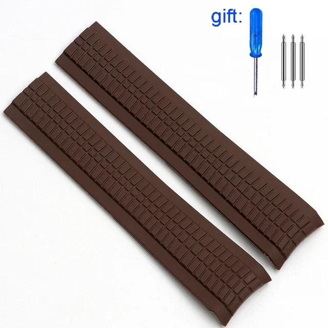 Premium-Grade Soft Rubber Watch Band Aquanaut Fits For Patek Philippe Silicone 5164A 5167A 5168A 21mm Folding Buckle Watch Strap