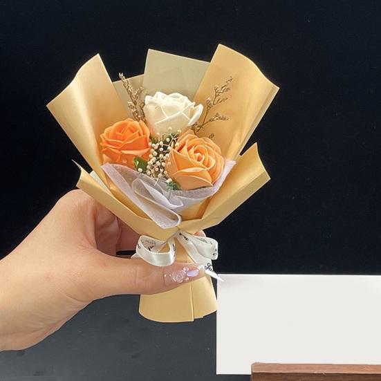 Pocket Rose Artificial Flowers Gift Packaging Mini Bouquet Long-Lasting No Wither Flower for Valentine’s Day Birthday