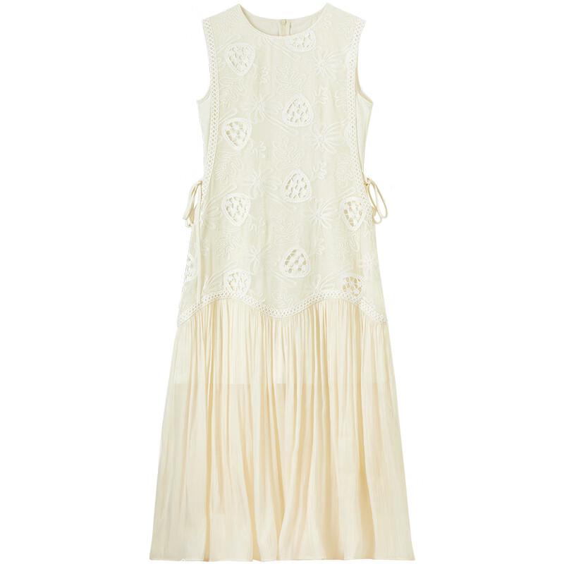 Elegant Lace Embroidery Tea Dress