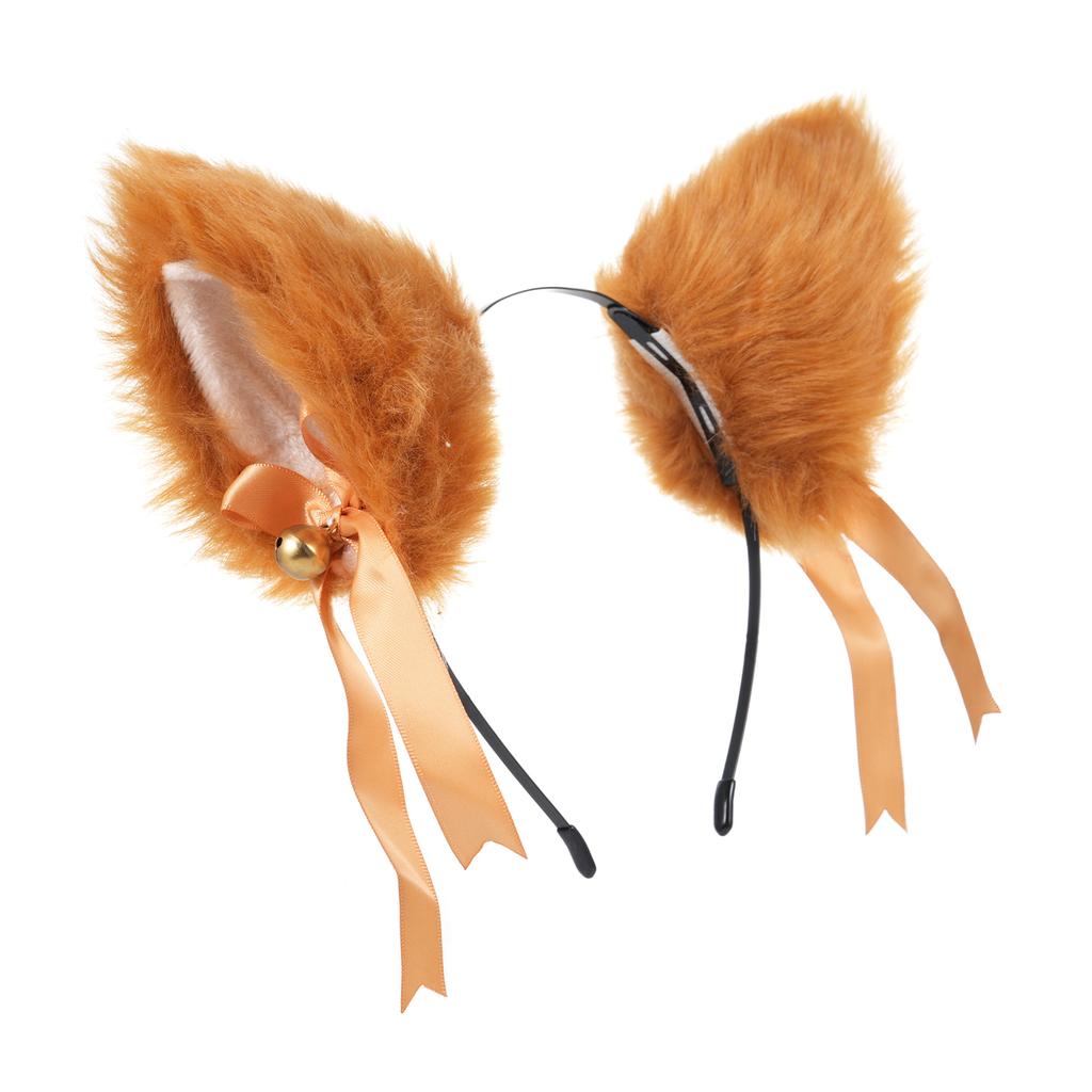 Plush Fox Ear Hair Clip Headband Hair Accessory Cute Furry Fox Ear Hairpin Soft Fox Ear Hairband Ribbon Headdress for