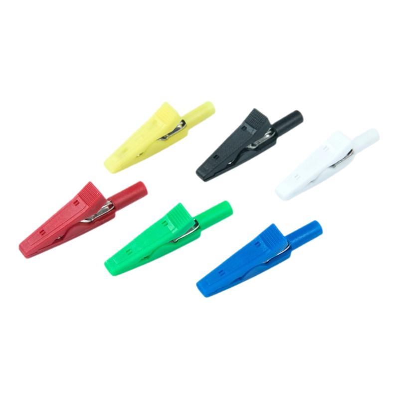 New 1/5Pcs 10A 2mm Insulated Alligator Clip Battery Test Clip Banana Female Adapter Multimeter Pen Cable Probes Crocodile Clip