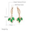 Kienl New  Rose Gold Color Long Drop Earrings Green Natural Zircon Flower Vintage Earring Women High Quality Daily Jewelry