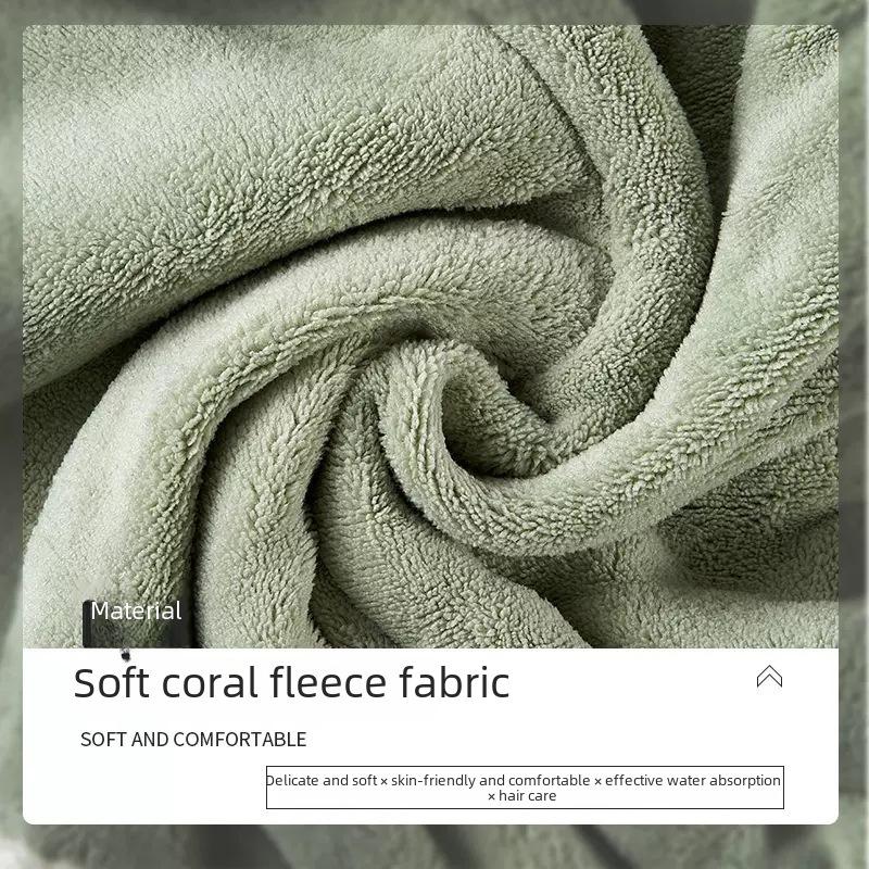 Super Soft Double-Layer Coral Fleece Hair Drying Cap & Headband