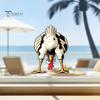 Static Adsorption Sticker Funny Chicken Window Cling, Upside Down Rooster Glass Sticker, Wall Decor Waterproof Non-adhesive Decal for Living