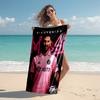 מגבת חוף עם הדפס של Inter Miami CF - רכה, סופגת, מתייבשת במהירות, ניתנת לכביסה במכונה - מושלמת לשחייה, קמפינג, רחצה