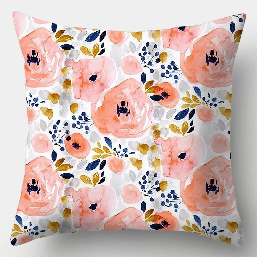Fresh Style Pillowcase 45cmX45cm Square Sofa Pillow Cover Pretty Flowers Cushion