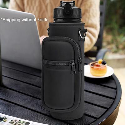 Bolsa para garrafa de água de 1000 ml, bolsa para celular, suporte para garrafa de água de neoprene, bolsa com alça ajustável, bolsa para transporte de garrafa de água