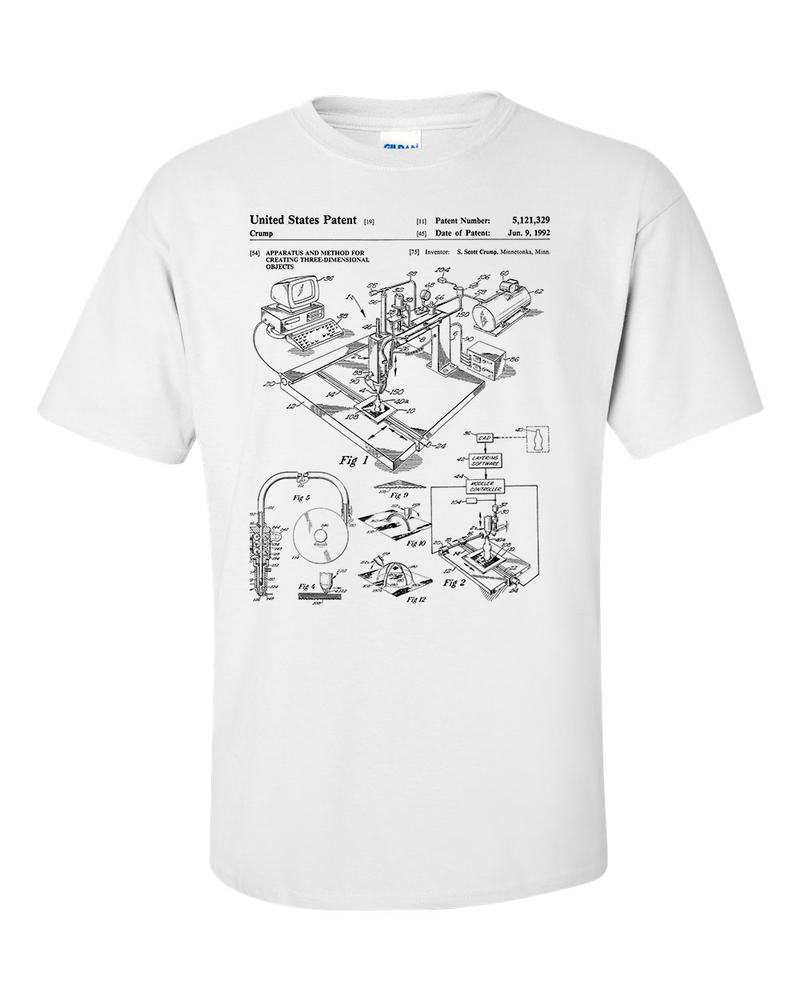 3d Printer Patent TShirt Technical Drawing CAD Shirt 2XL
