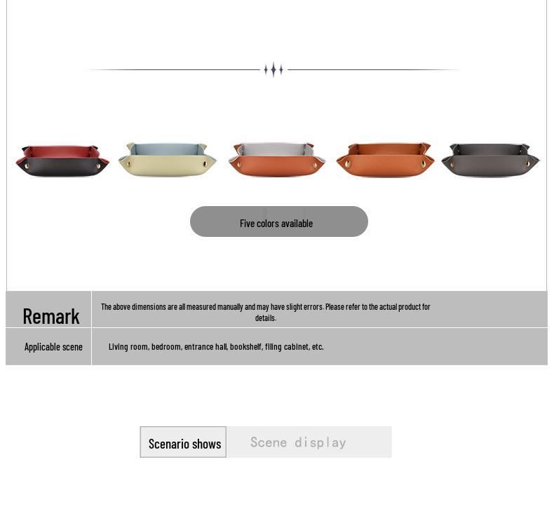 Nordic Leather Storage Tray for Keys, Cosmetics, and Sundries