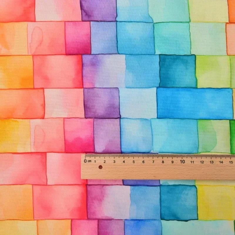 

100x155cm Colorful Rainbow Cloud Cotton Fabric For Plain Weave Fabric DIY Sewing Clothes Dresses Handmade Patchwork Upholstery 100x155cm