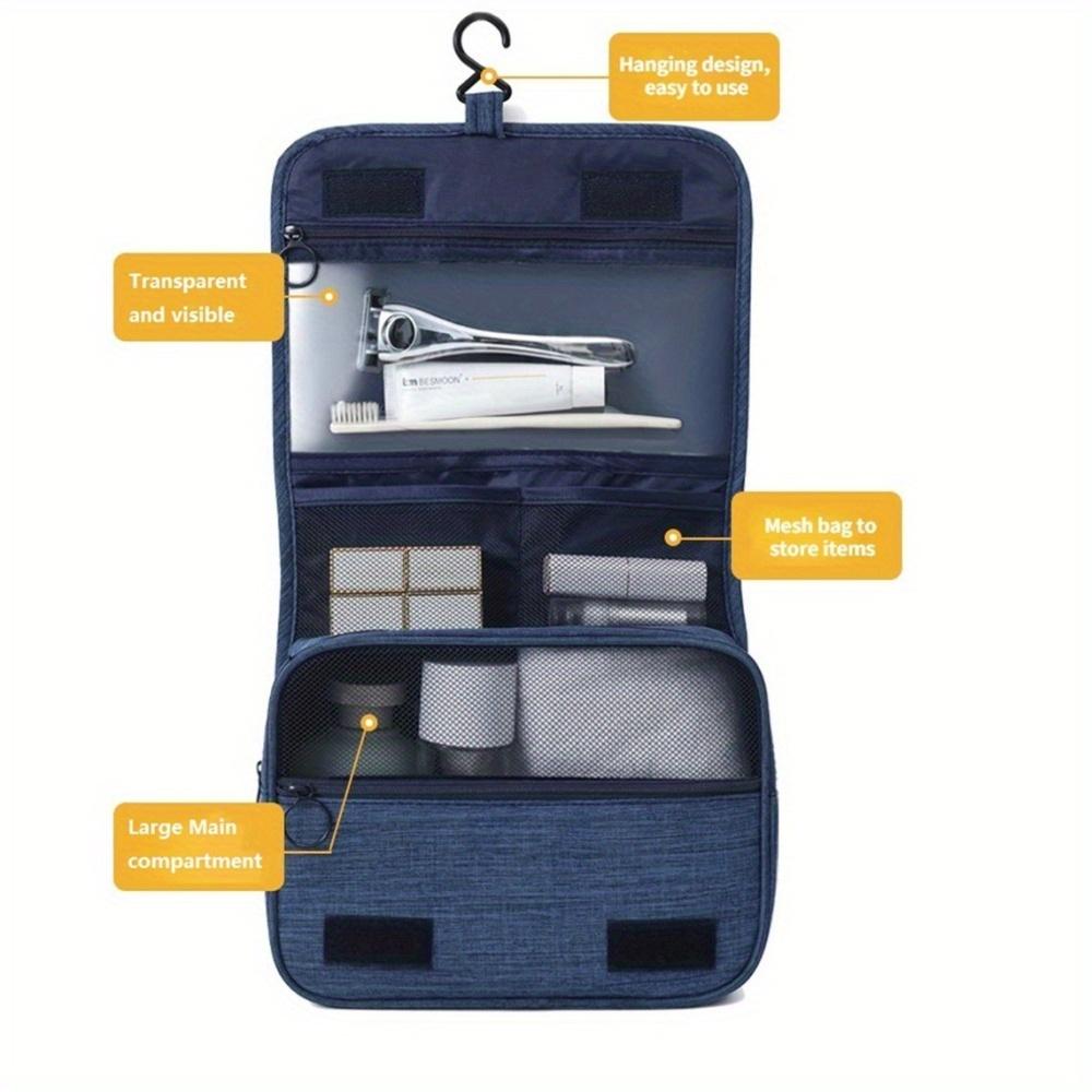 Beauty case portatile con gancio per appendere, impermeabile, borsa porta cosmetici da bagno per donna, grande capacità, astuccio per il trucco da viaggio per uomo.
