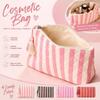 Striped Toiletry Pouch Large Capacity Travel Pouch Multipurpose Storage Bag  Daily Use
