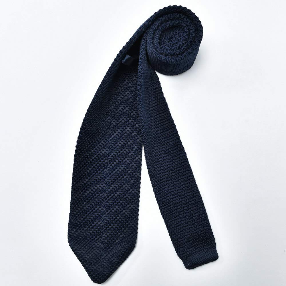 (Atelier 365) atelier365 Knit Tie, Solid Color, Checkered, Formal, Stylish, Men's Gift, Knit Tie  oth-ux-ne-1673-ats-1-nt-d