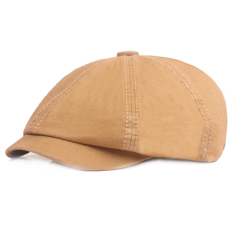 Bavlněný baret Pánská malířská čepice Newsboy čepice Klobouk Rybí kost Osmihranný klobouk